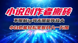 小说创作者搬砖玩法，不限制IP简单无脑 可矩阵无限放大小白也能实现轻…-LH资源分享网