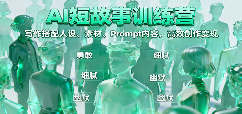 AI短故事训练营：写作搭配人设、素材、Prompt内容，高效创作变现-LH资源分享网