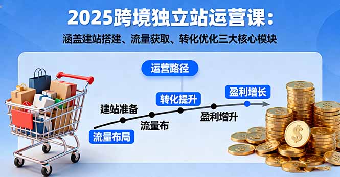 2025跨境独立站运营课：涵盖建站搭建、流量获取、转化优化三大核心模块-LH资源分享网