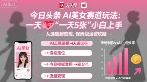 今日头条AI美女赛道玩法，一天轻松5张，小白轻松上手-LH资源分享网