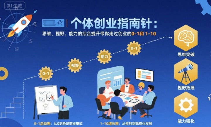 个体创业指南针，思维、视野、能力的综合提升带你走过创业的0-1和1-10【音频】-LH资源分享网
