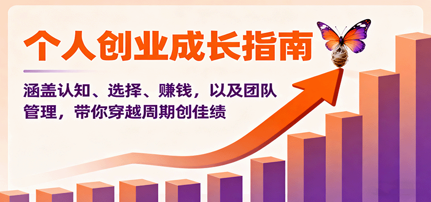 个人创业成长指南：涵盖认知、选择、赚钱，以及团队管理，带你穿越周期创佳绩-LH资源分享网