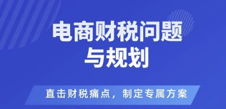 电商企业财税风险与规避，直击财税痛点，制定专属方案-LH资源分享网