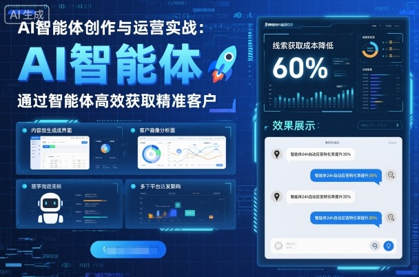AI智能体创作与运营实战，实体门店通过智能体高效获取精准客户-LH资源分享网