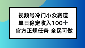 视频号小众赛道，单日稳定收入100+，适合所有人-LH资源分享网