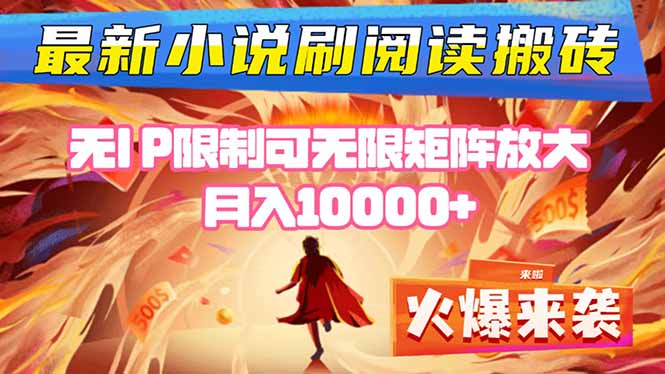小说阅读搬砖单机每天收益200-400+ 无IP限制可无限矩阵放大 —-LH资源分享网