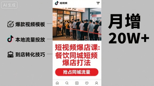 短视频爆店课，餐饮同城短视频爆店打法-LH资源分享网