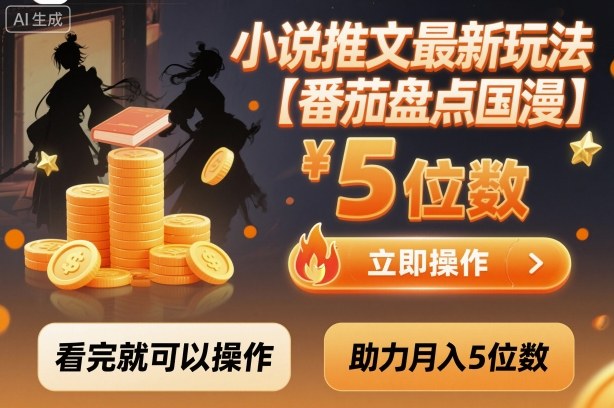 小说推文最新玩法，助力月入5位数【番茄盘点国漫】玩法，看完就可以操作-LH资源分享网