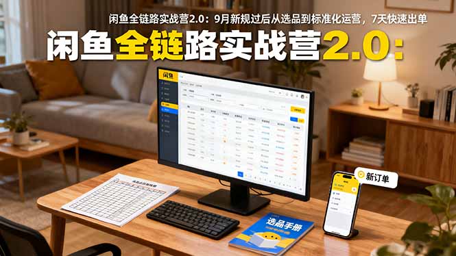 闲鱼全链路实战营2.0：9月新规过后从选品到标准化运营，7天快速出单-LH资源分享网