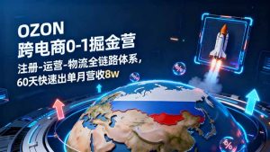 OZON跨境电商0-1掘金营:注册-运营-物流全链路体系,60天快速出单月营收8w-LH资源分享网