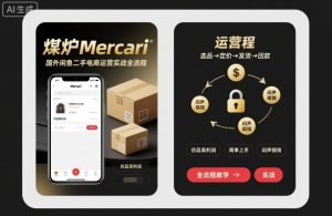 煤炉Mercari国外闲鱼二手电商运营实战全流程,仿品高利润,简单上手,闷声搞钱-LH资源分享网