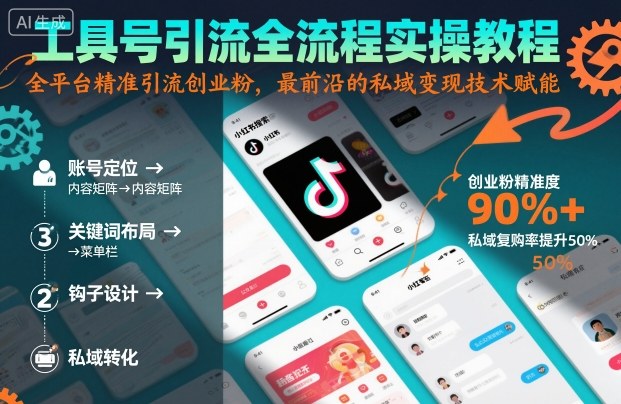 工具号引流全流程保姆级实操教程，全平台精准引流创业粉，最前沿的私域变现技术赋能-LH资源分享网