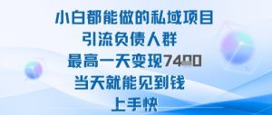 2025年小白都能做的私域项目引流负债人群最高一天变现1k+高变现难度低当天就能见到钱上手快-LH资源分享网