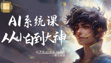 AI系统课程，从小白到大神系统学AI，AI声音-AI绘画-AI视频一门课全掌握-LH资源分享网