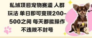 私域宠物项目赛道人群玩法单日即可变现2-5张之间每天都能操作不违规不封号-LH资源分享网