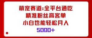萌宠赛道，全平台通吃，精准粉丝高客单，小白也能轻松月入5k-LH资源分享网