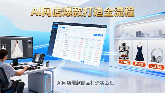 AI网店爆款商品打造实战班：AI技术实现商品图智能处理，快速搭建AI网店-LH资源分享网
