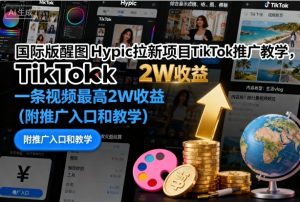 国际版醒图Hypic拉新项目TikTok推广教学,一条视频最高2W收益(附推广入口和教学)-LH资源分享网