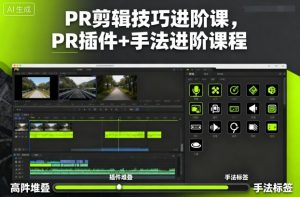 PR剪辑技巧进阶课,PR插件+手法进阶课程-LH资源分享网