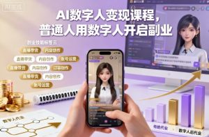 AI数字人变现课程，普通人用数字人开启副业-LH资源分享网