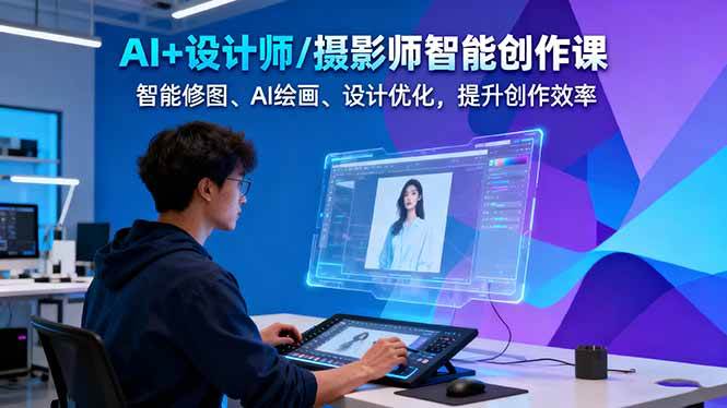 AI+设计师/摄影师智能创作课：智能修图、AI绘画、设计优化，提升创作效率-LH资源分享网