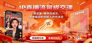 IP直播流量成交课：偷流量+脚本控成交，线索驱动的创始人IP方法论-LH资源分享网