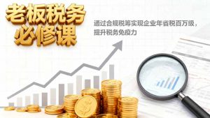 老板税务必修课，通过合规税筹实现企业年省税百万级，提升税务免疫力-LH资源分享网