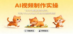 AI视频制作实操,飞天/小橘猫/美女系列,可灵/ViduAl/通义万相文生图转视频-LH资源分享网
