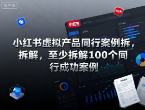 小红书虚拟产品同行案例拆解,至少拆解100个同行成功案例(更新)-LH资源分享网