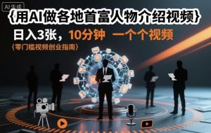 用AI做各地首富人物介绍视频，日入3张，10分钟一个视频-LH资源分享网