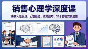 销售心理学深度课,讲解人性弱点、心理操控、成交技巧,36个密码实战应用-LH资源分享网