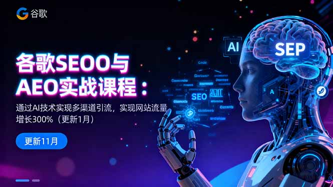 谷歌SEO与AEO实战课程：通过AI技术实现多渠道引流，实现网站流量增长300%-LH资源分享网