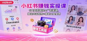 小红书赚钱实操课：5大变现路径+广告渠道，爆品内容制作+辅助工具使用-LH资源分享网