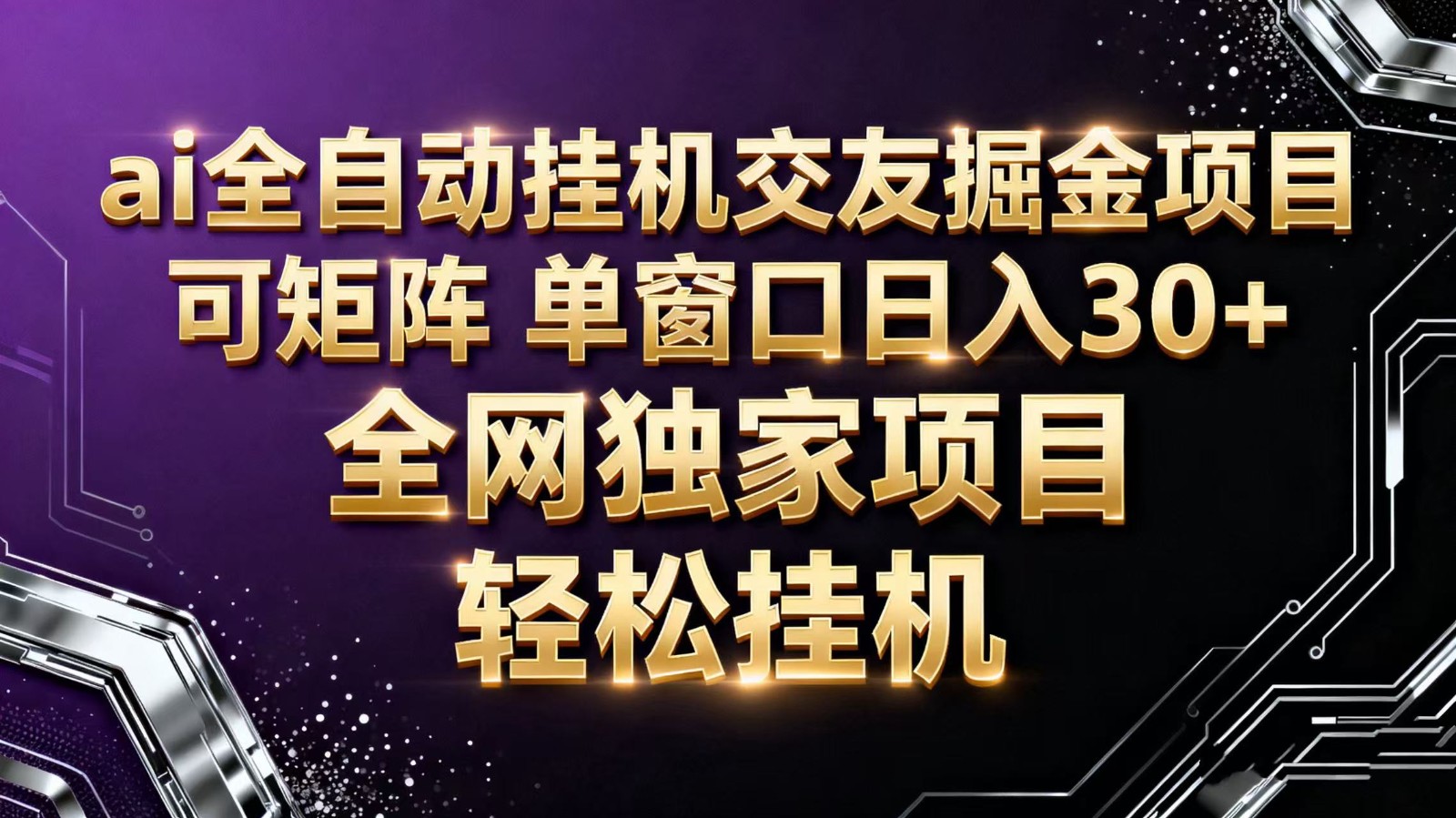 ai全自动挂机语聊掘金 可矩阵 单窗口轻松日入30+-LH资源分享网