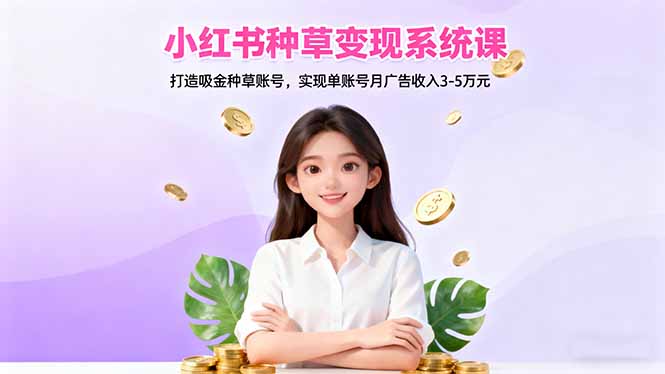 小红书种草变现系统课：打造吸金种草账号，实现单账号月广告收入3-5万元-LH资源分享网