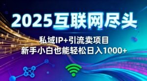 2025网创尽头王炸项目！私域IP+精准引流，新手小白在家躺賺日入1k，零经验也能上手【揭秘】-LH资源分享网