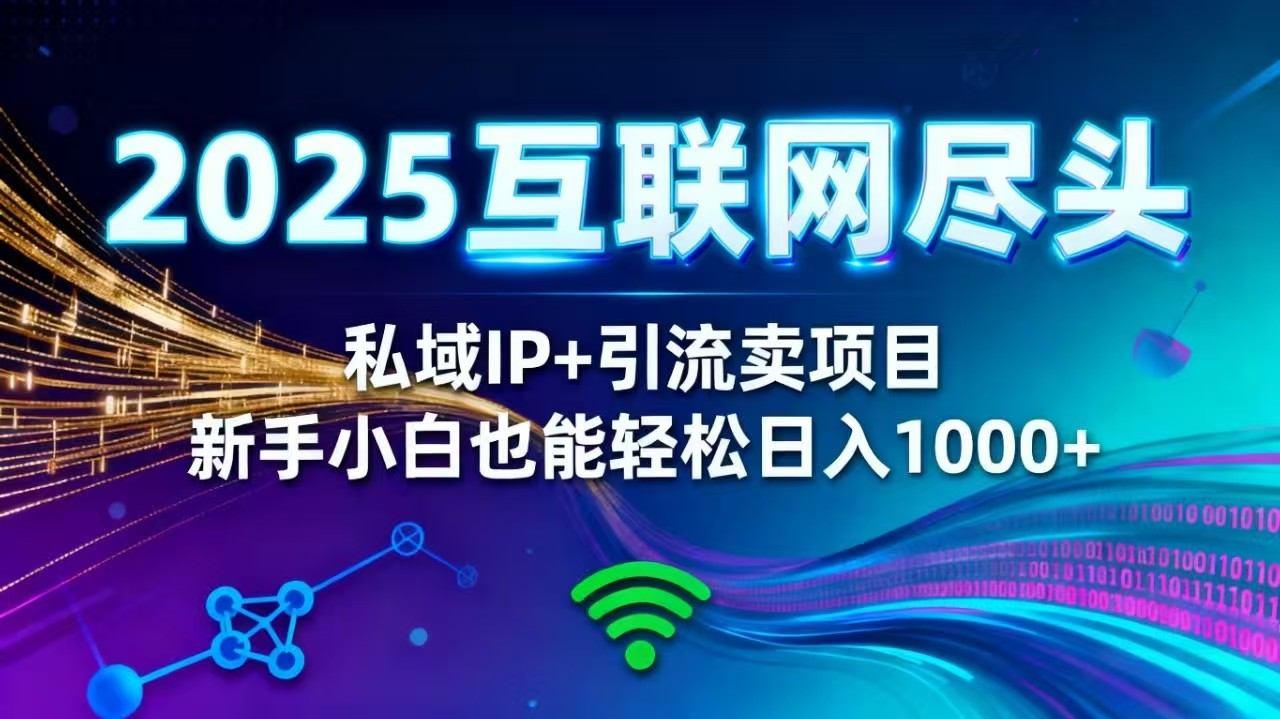 2025网创尽头王炸项目！私域 IP + 精准引流，新手小白在家躺赚日入 1000+-LH资源分享网