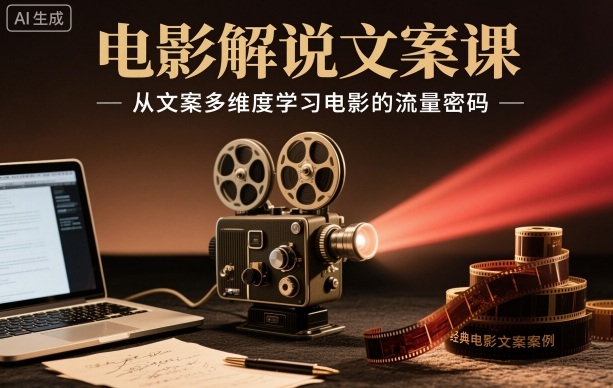 电影解说文案课，从文案多维度学习电影的流量密码-LH资源分享网