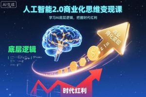 人工智能2.0商业化思维变现课,学习AI底层逻辑,把握时代红利-LH资源分享网