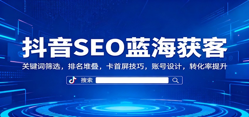 抖音SEO蓝海获客：关键词筛选，排名堆叠，卡首屏技巧，账号设计，转化率提升-LH资源分享网