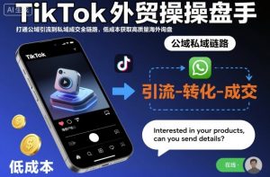 TikTok外贸操盘手，打通公域引流到私域成交全链路，低成本获取高质量海外询盘-LH资源分享网