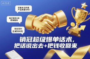 销冠超级爆单话术，把话说出去+把钱收回来-LH资源分享网