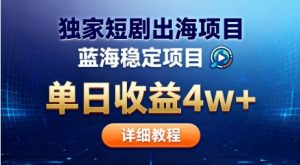 全网独家短剧出海掘金，蓝海红利，单日最高收益5w+，别卷国内了【揭秘】-LH资源分享网
