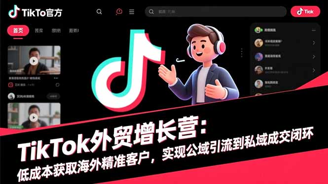 TikTok外贸增长营：低成本获取海外精准客户，实现公域引流到私域成交闭环-LH资源分享网
