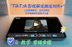 TikTok影视解说搬运切片+二创剪辑教学,过中过原创,TK中视频创作者新手必看-LH资源分享网