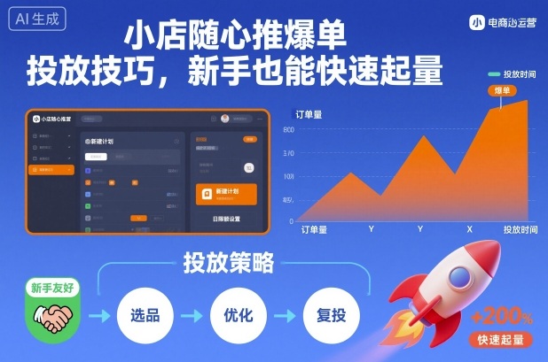 小店随心推爆单投放技巧，新手也能快速起量-LH资源分享网