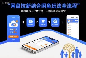 网盘拉新结合闲鱼玩法全流程，能传给下一代的玩法，一部手机即可搞定(附入口渠道以及实操教程)-LH资源分享网