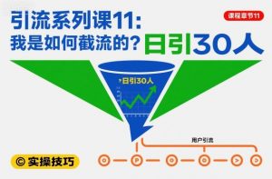 引流系列课11：我是如何截流的？日引30人【文档】-LH资源分享网