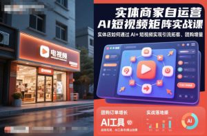 实体商家自运营AI短视频矩阵实战课，实体店如何通过AI+短视频实现引流拓客、团购增量-LH资源分享网