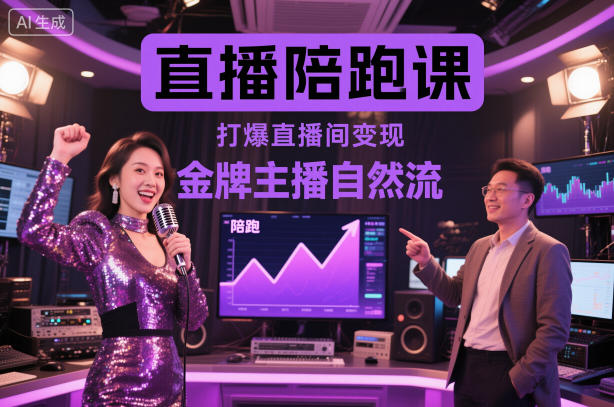 直播陪跑课，金牌主播自然流打爆直播间，复制高变现玩法-LH资源分享网